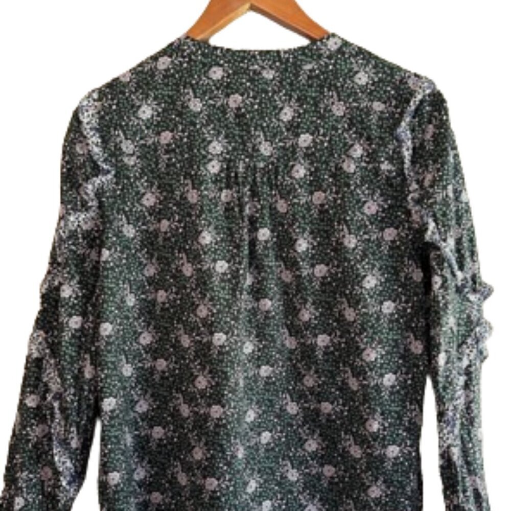 J. CREW x Liberty London Floral Ruffle Sleeve 100% Cotton Poplin Blouse Medium - Picture 3 of 10